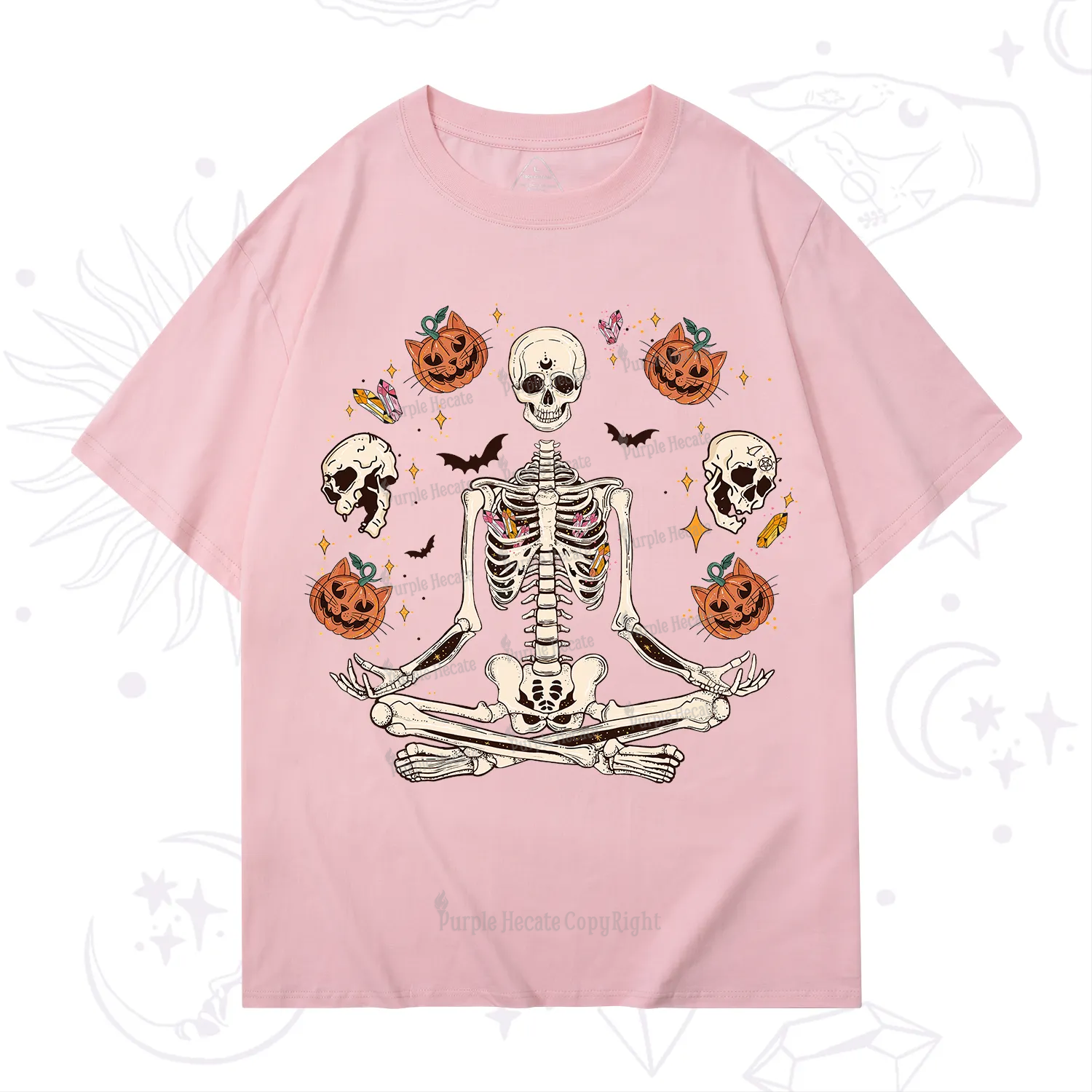 Purplehecate Funny Skeleton Halloween T-Shirt