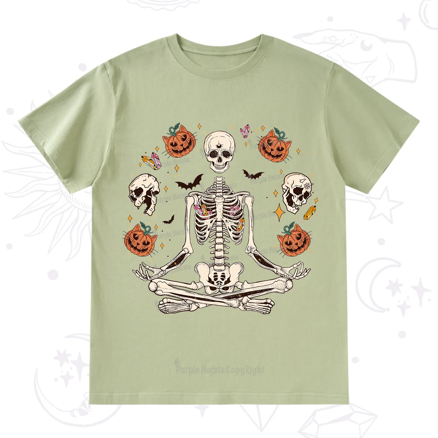 Purplehecate Funny Skeleton Halloween T-Shirt