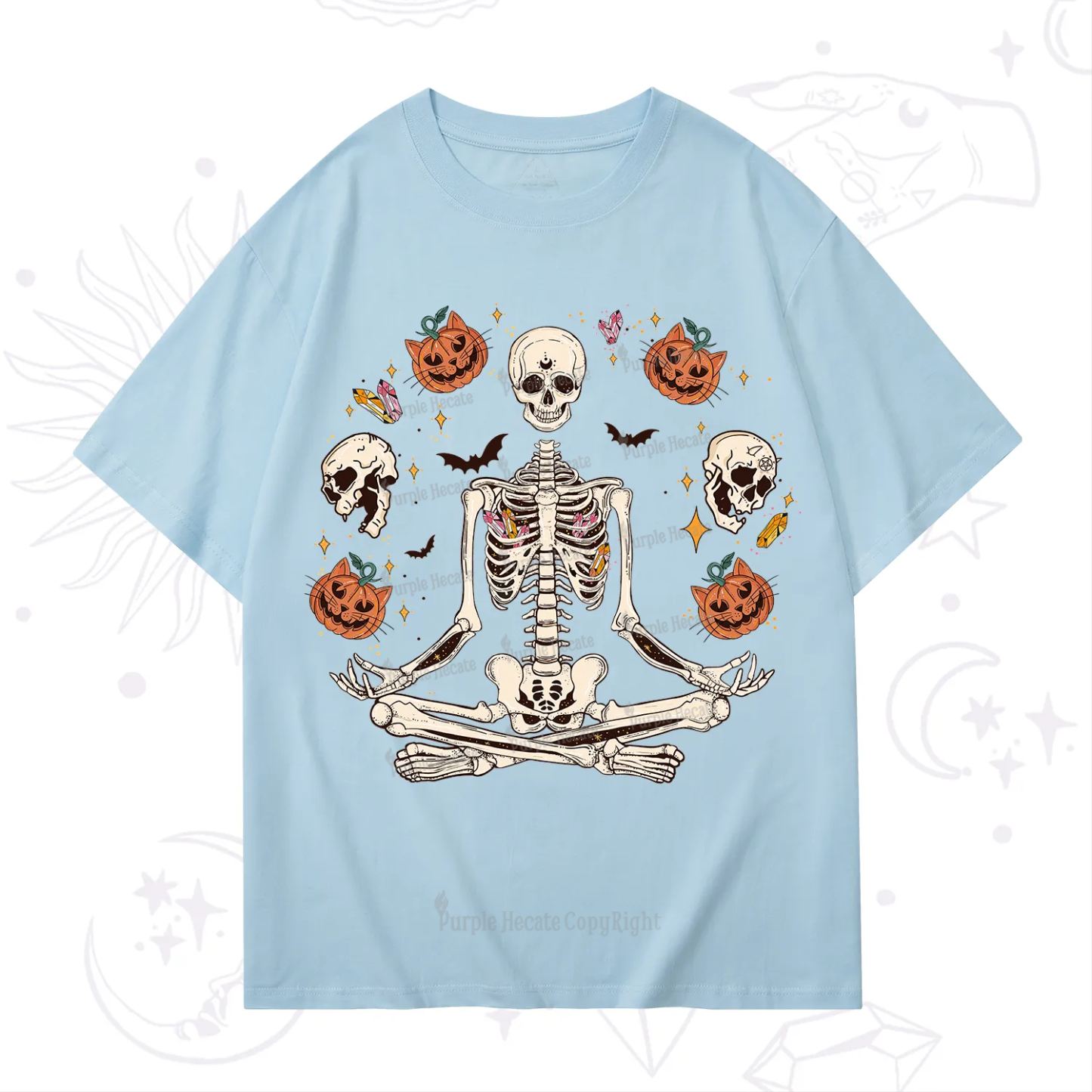 Purplehecate Funny Skeleton Halloween T-Shirt
