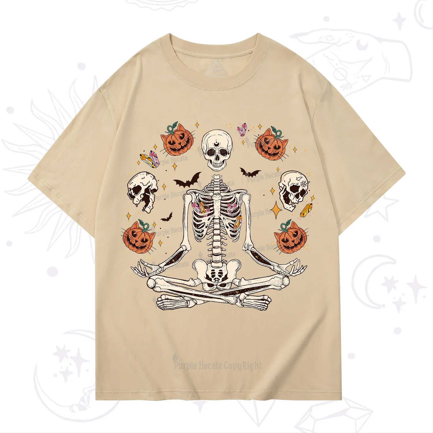 Purplehecate Funny Skeleton Halloween T-Shirt