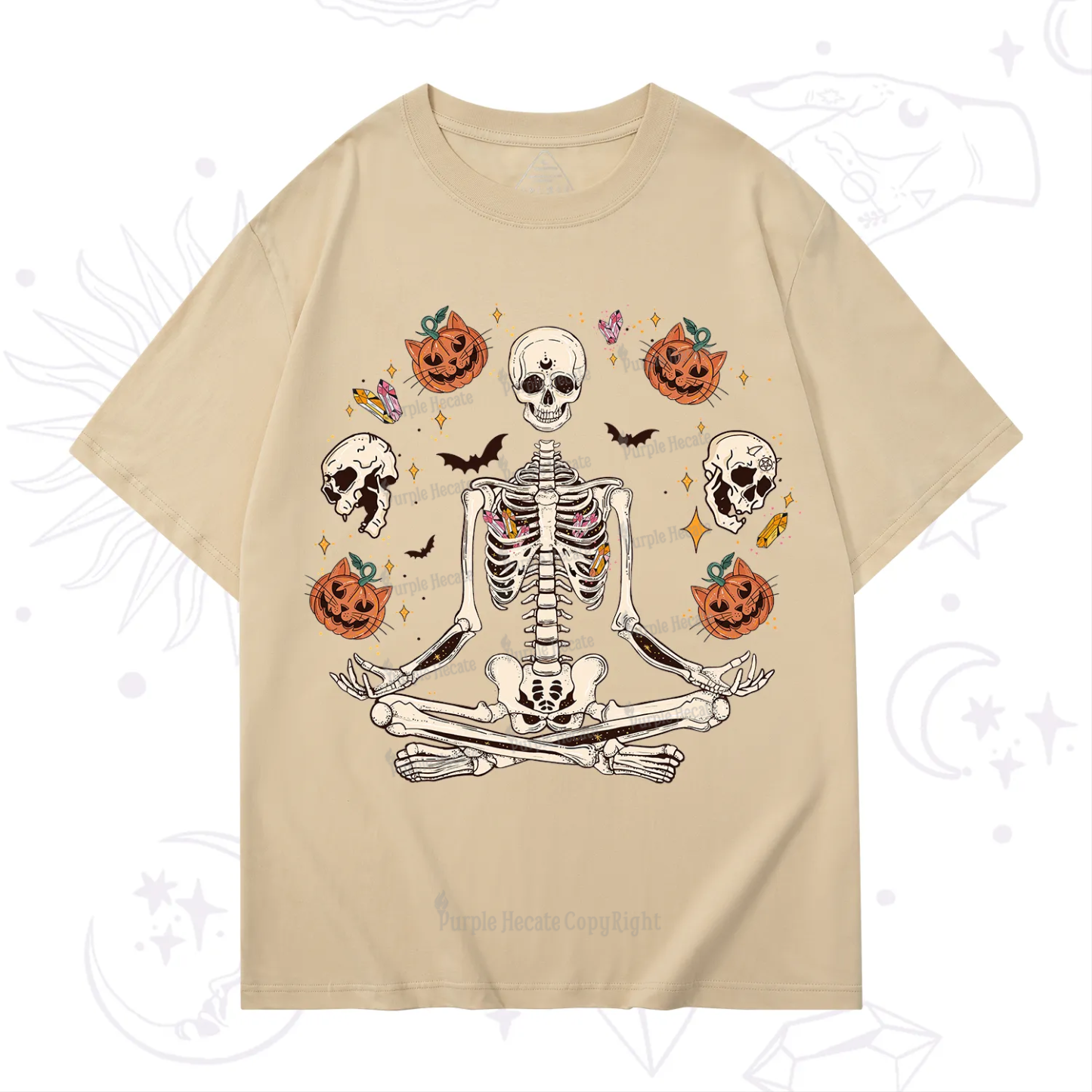 Purplehecate Funny Skeleton Halloween T-Shirt