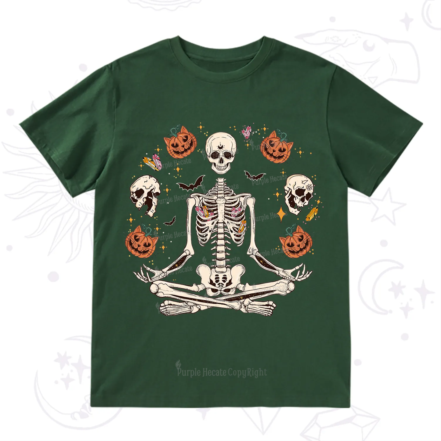 Purplehecate Funny Skeleton Halloween T-Shirt