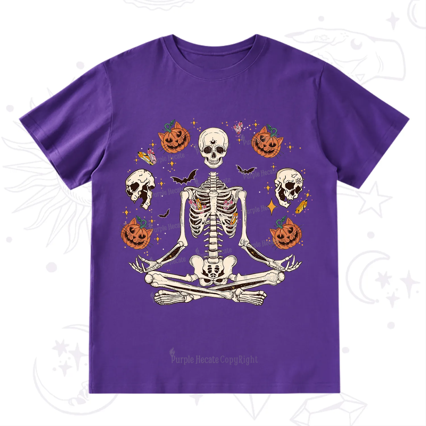 Purplehecate Funny Skeleton Halloween T-Shirt