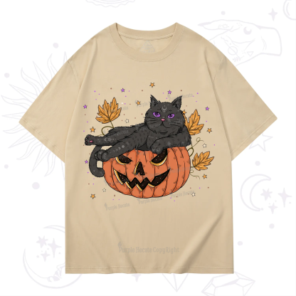 Purplehecate Pumpkin Throne of the Witch Cat T-Shirt