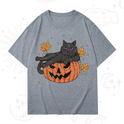 Purplehecate Pumpkin Throne of the Witch Cat T-Shirt