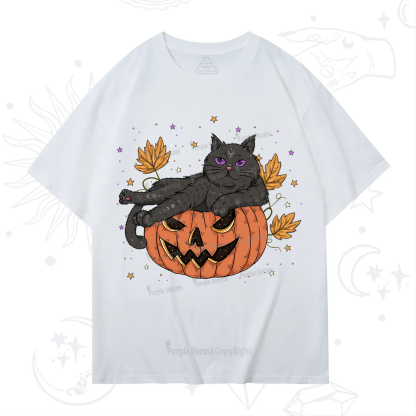 Purplehecate Pumpkin Throne of the Witch Cat T-Shirt