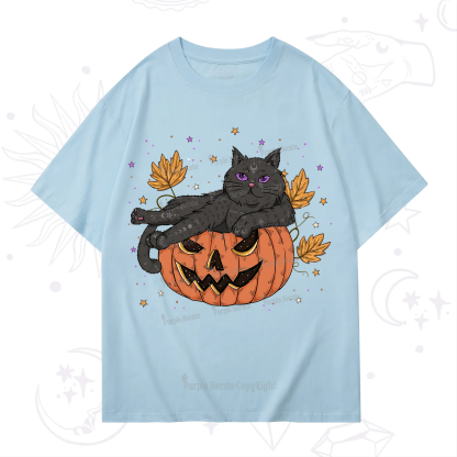 Purplehecate Pumpkin Throne of the Witch Cat T-Shirt