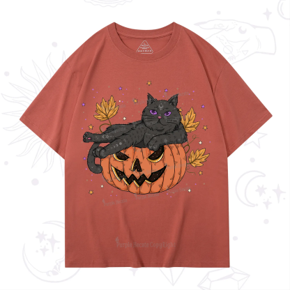 Purplehecate Pumpkin Throne of the Witch Cat T-Shirt