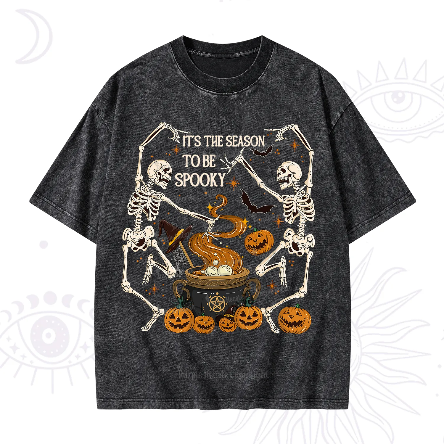 Purplehecate Halloween It's the Season to be Spooky Washed T-Shirt