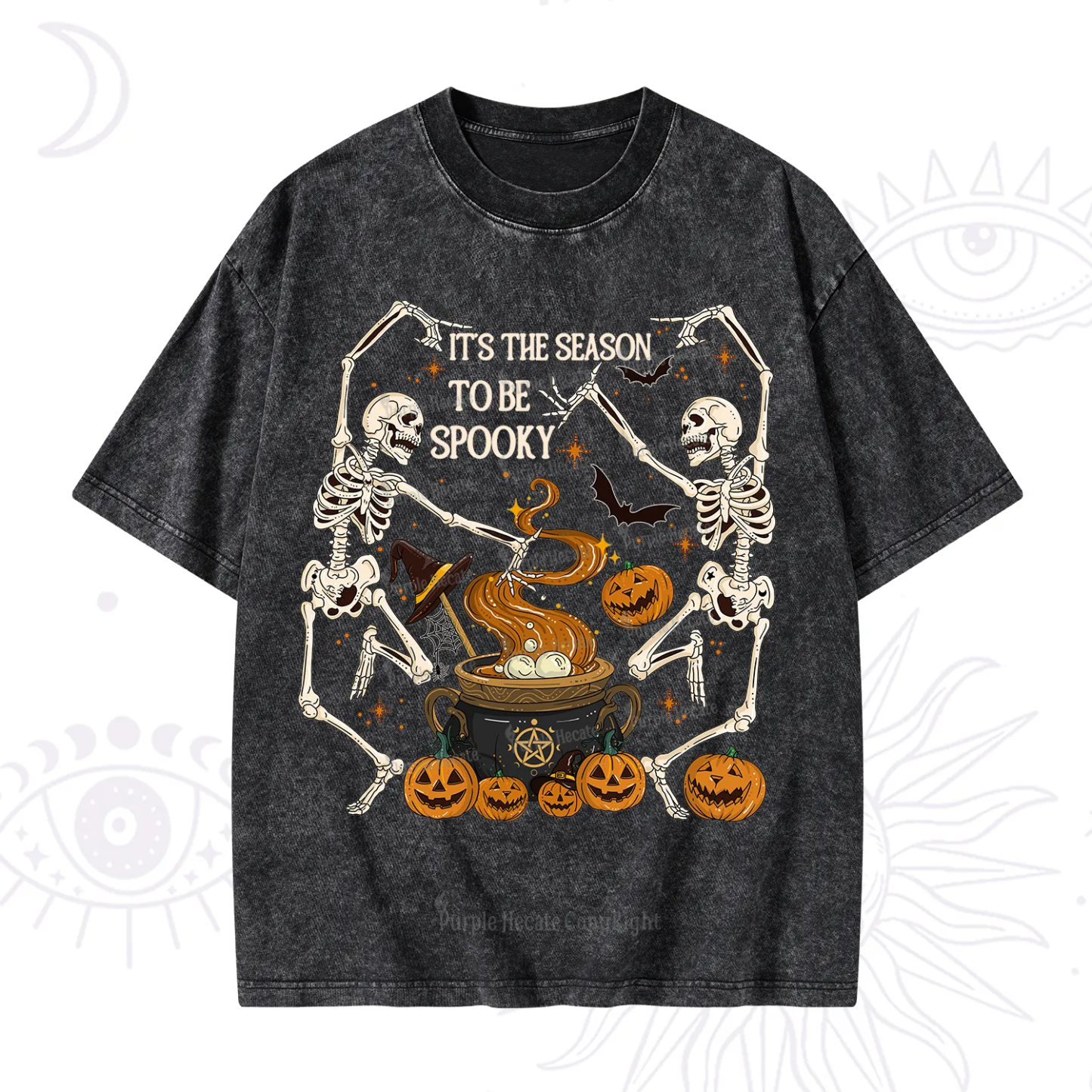 Purplehecate Halloween It's the Season to be Spooky Washed T-Shirt