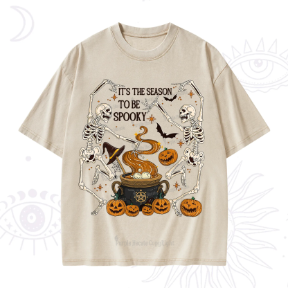 Purplehecate Halloween It's the Season to be Spooky Washed T-Shirt