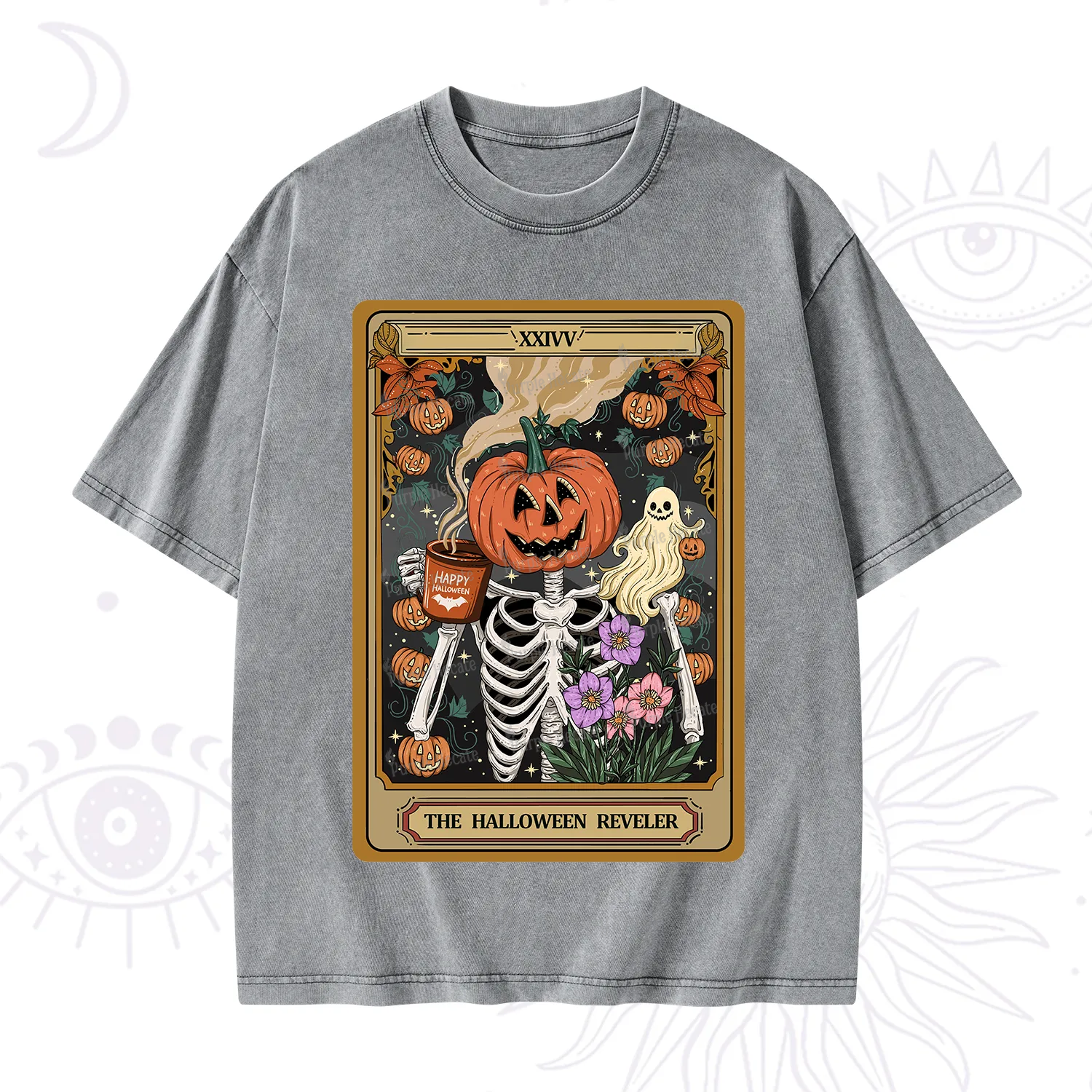 Purplehecate The Halloween Reveler Tarot Washed T-Shirt