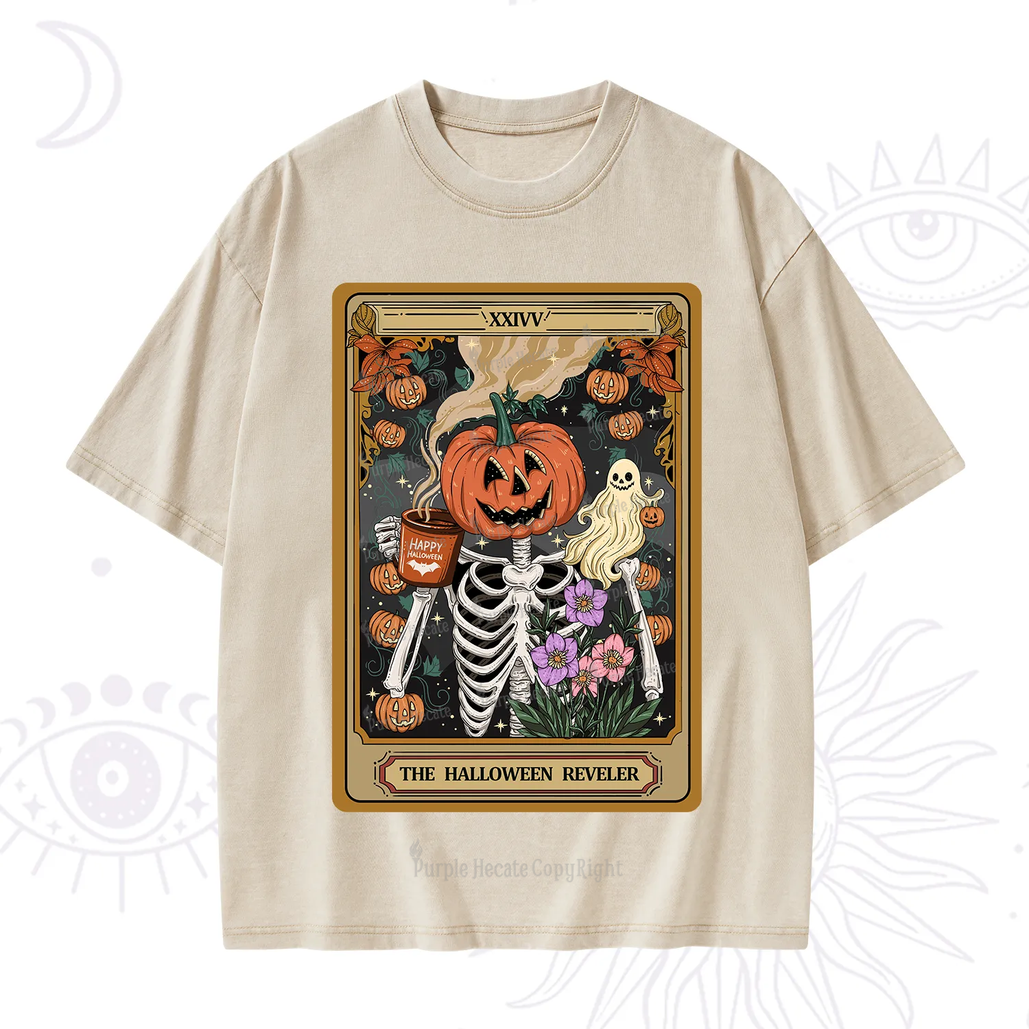 Purplehecate The Halloween Reveler Tarot Washed T-Shirt