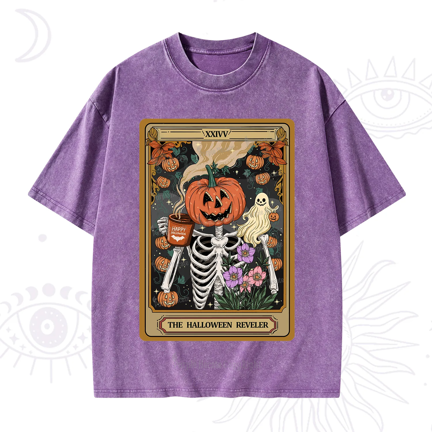 Purplehecate The Halloween Reveler Tarot Washed T-Shirt