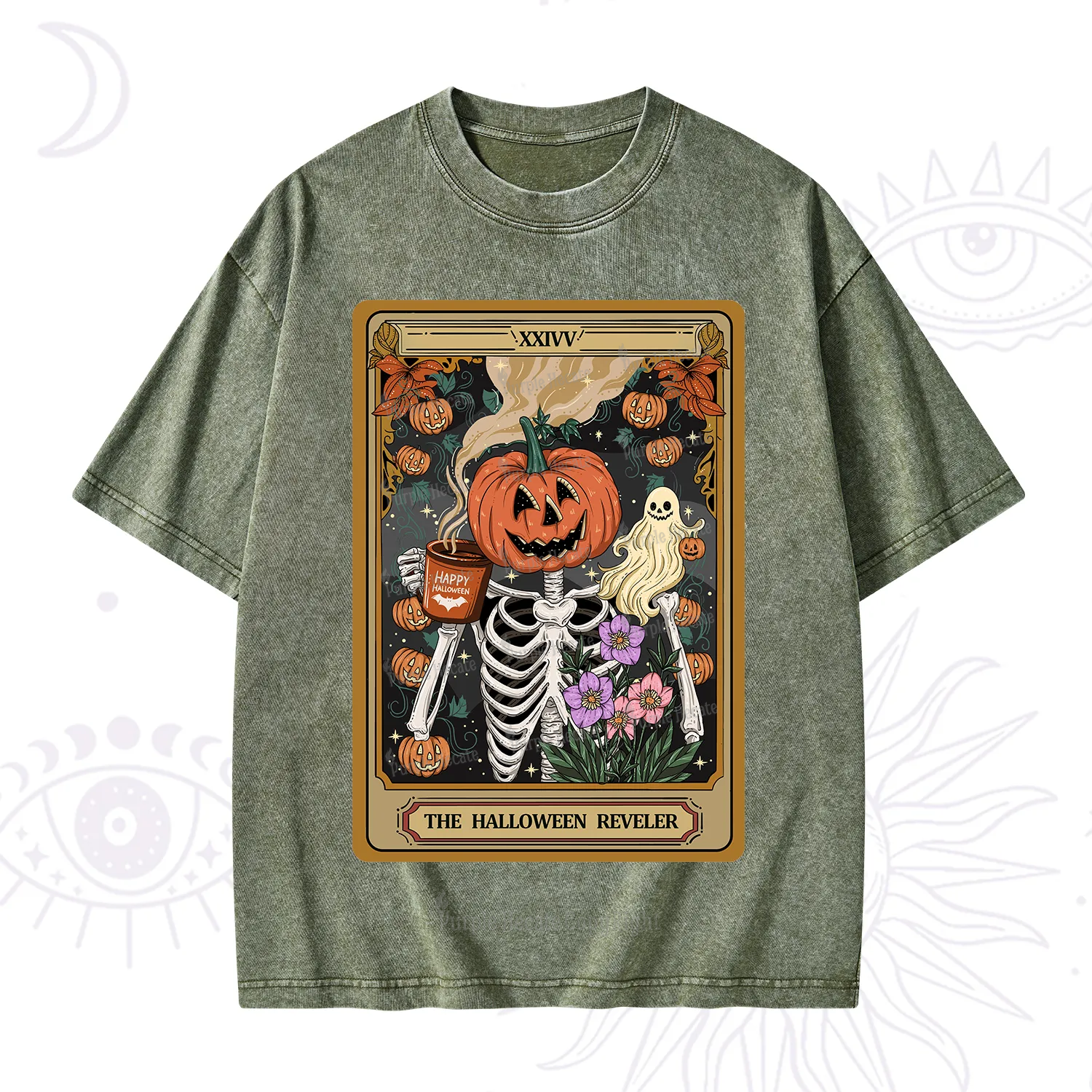 Purplehecate The Halloween Reveler Tarot Washed T-Shirt