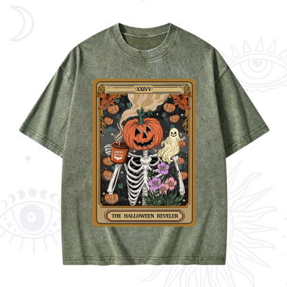 Purplehecate The Halloween Reveler Tarot Washed T-Shirt