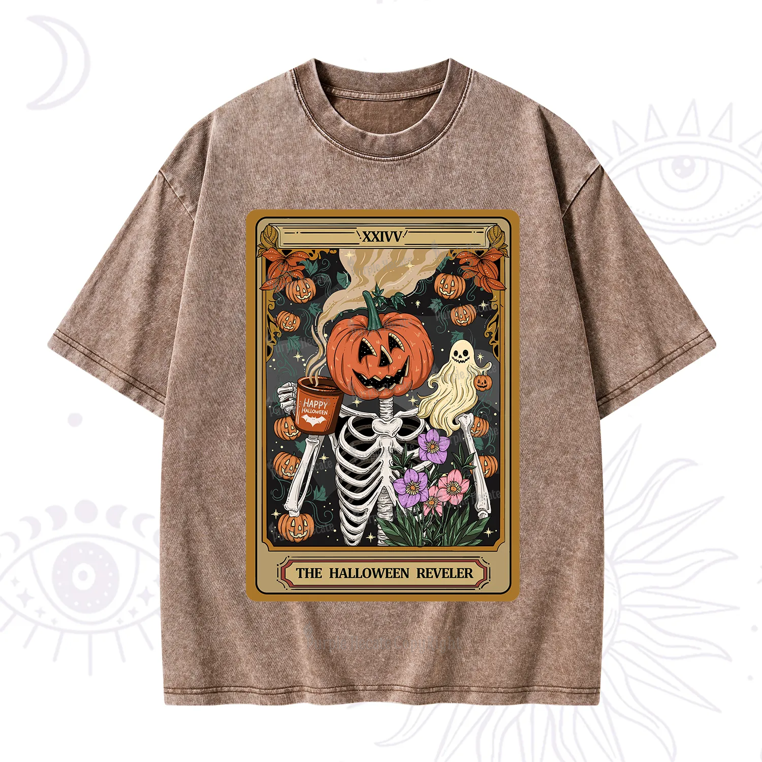 Purplehecate The Halloween Reveler Tarot Washed T-Shirt