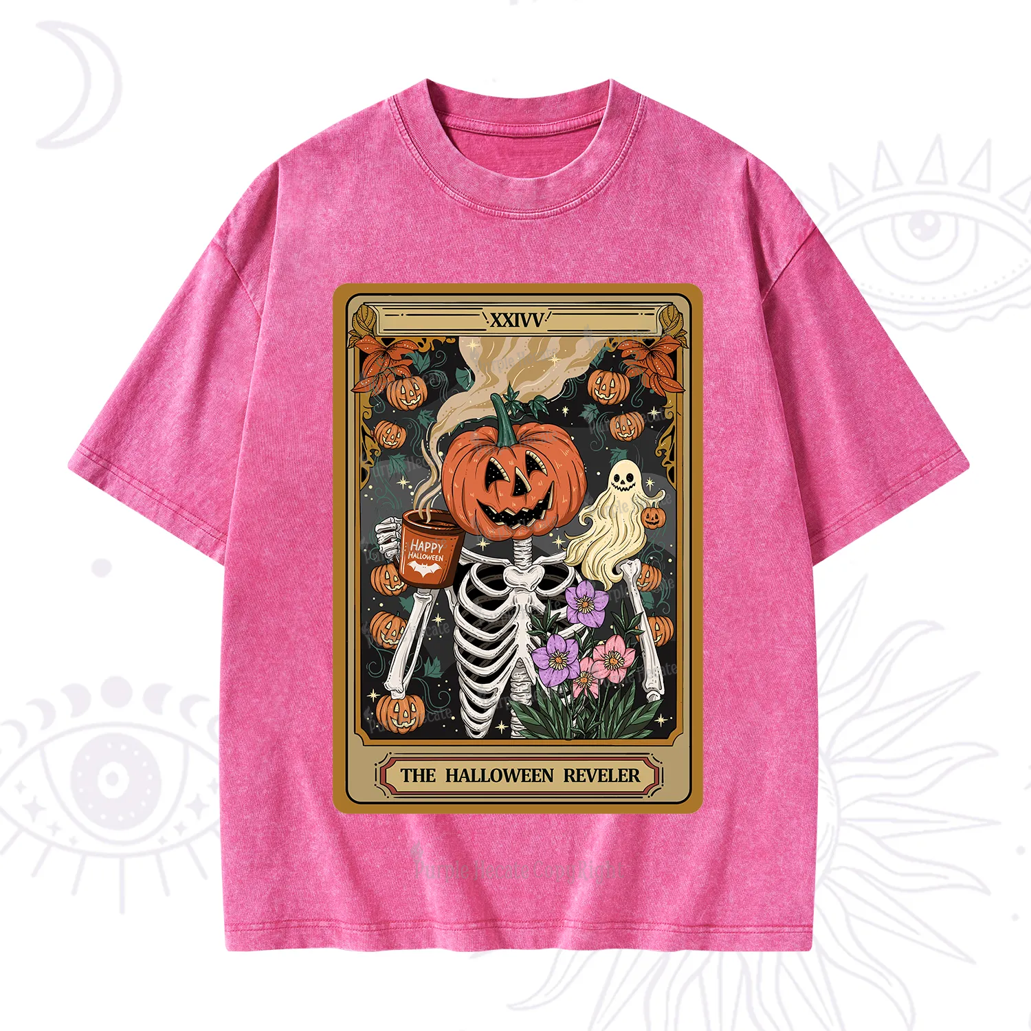 Purplehecate The Halloween Reveler Tarot Washed T-Shirt