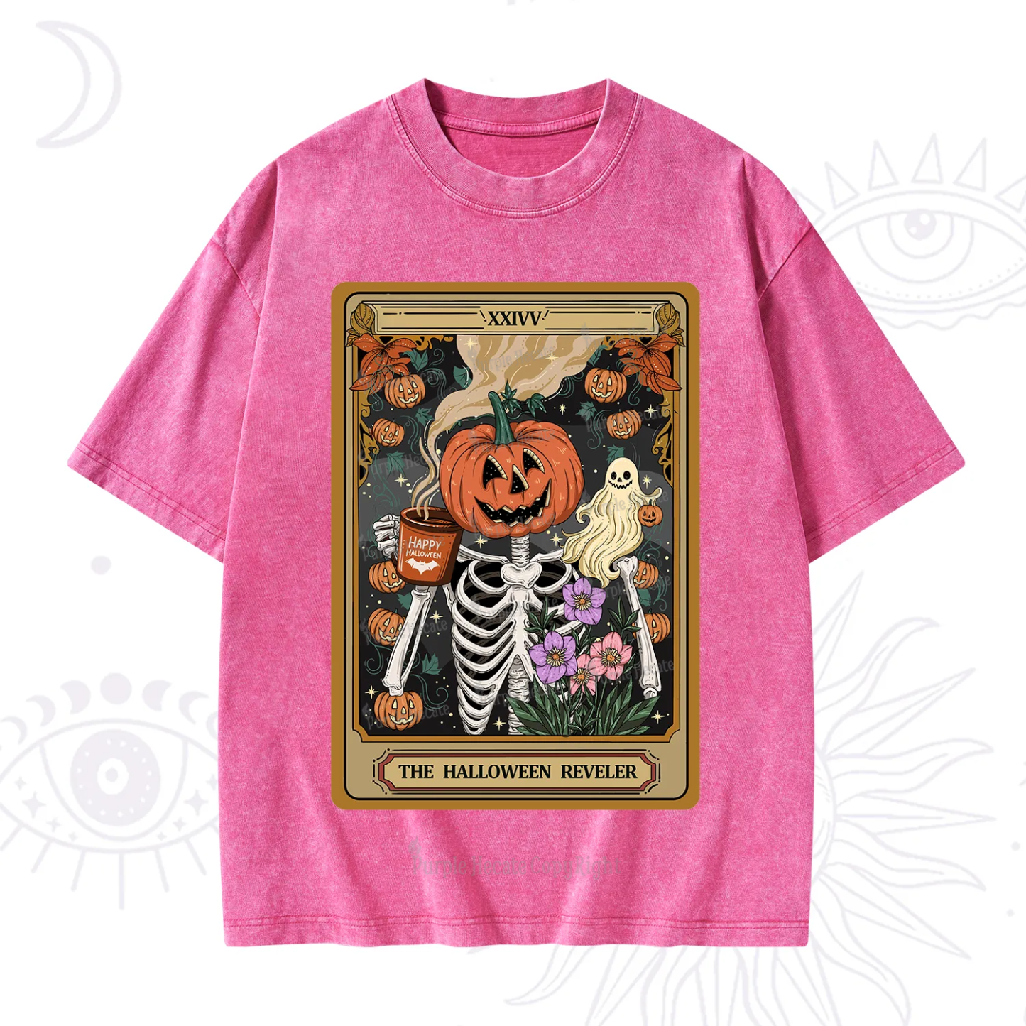 Purplehecate The Halloween Reveler Tarot Washed T-Shirt