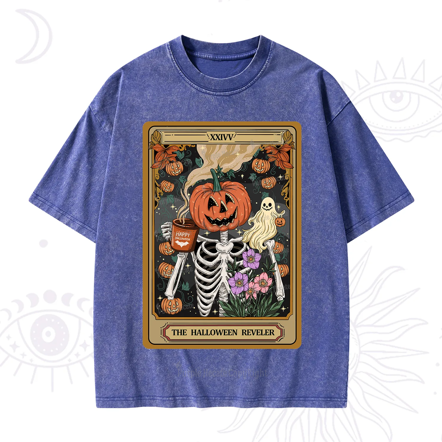 Purplehecate The Halloween Reveler Tarot Washed T-Shirt