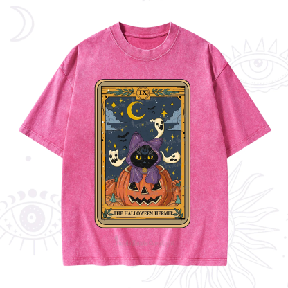 Purplehecate The Halloween Hermit Tarot Washed T-Shirt