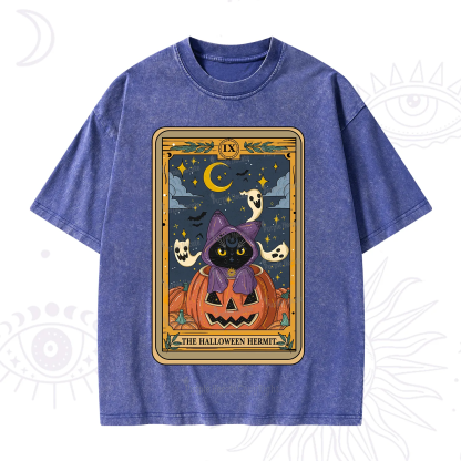 Purplehecate The Halloween Hermit Tarot Washed T-Shirt