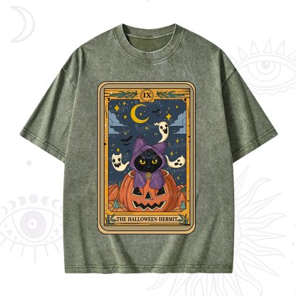Purplehecate The Halloween Hermit Tarot Washed T-Shirt