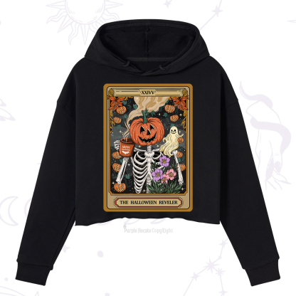 Purplehecate The Halloween Reveler Tarot Crop Hoodie