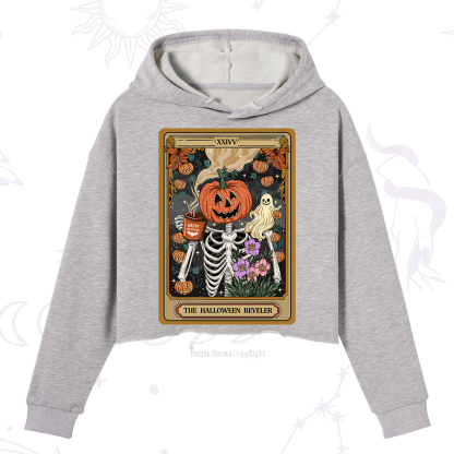 Purplehecate The Halloween Reveler Tarot Crop Hoodie
