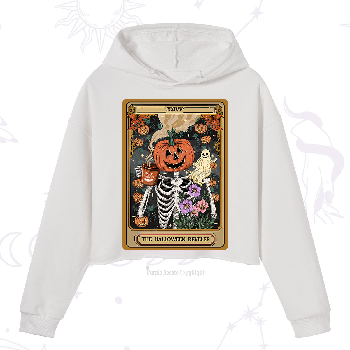 Purplehecate The Halloween Reveler Tarot Crop Hoodie