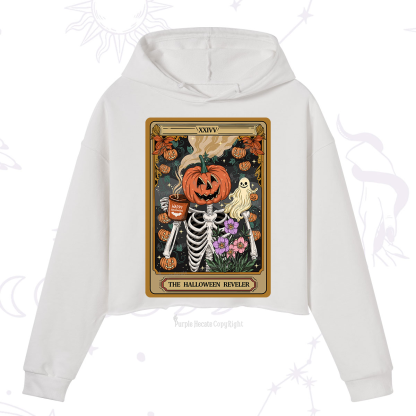 Purplehecate The Halloween Reveler Tarot Crop Hoodie