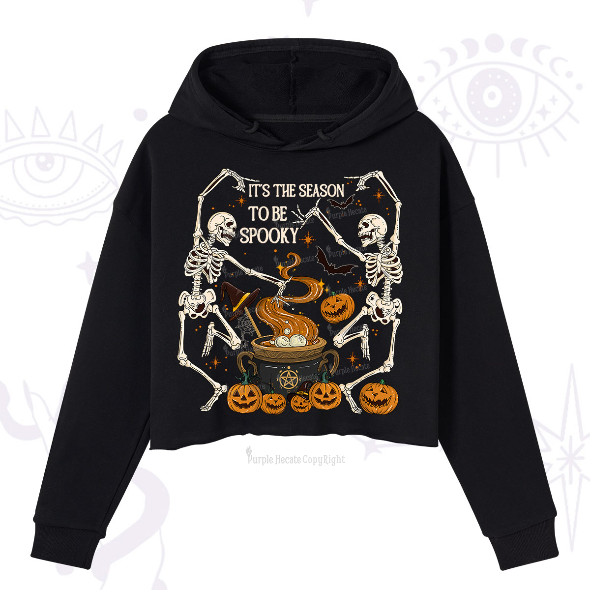 Purplehecate Halloween It's the Season to be Spooky Crop Hoodie