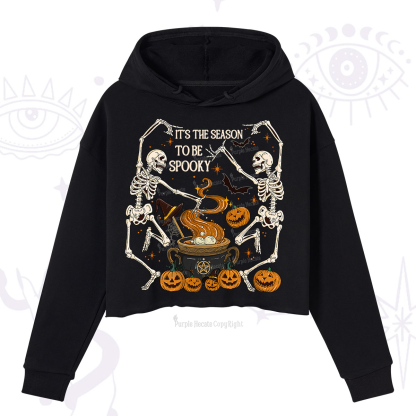 Purplehecate Halloween It's the Season to be Spooky Crop Hoodie