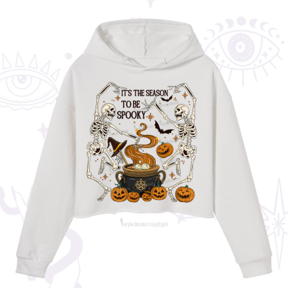 Purplehecate Halloween It's the Season to be Spooky Crop Hoodie