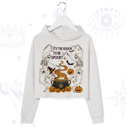 Purplehecate Halloween It's the Season to be Spooky Crop Hoodie