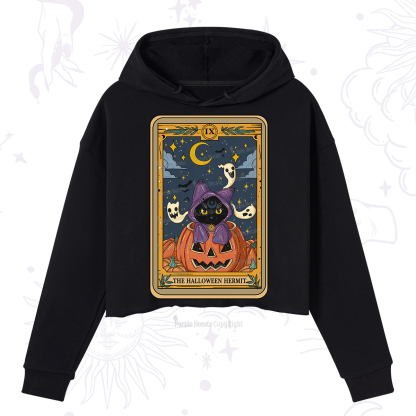 Purplehecate The Halloween Hermit Tarot Crop Hoodie