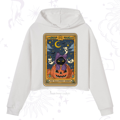 Purplehecate The Halloween Hermit Tarot Crop Hoodie