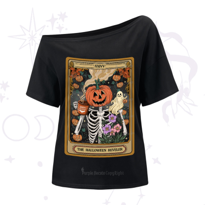 Purplehecate The Halloween Reveler Tarot One-Shoulder T-Shirt