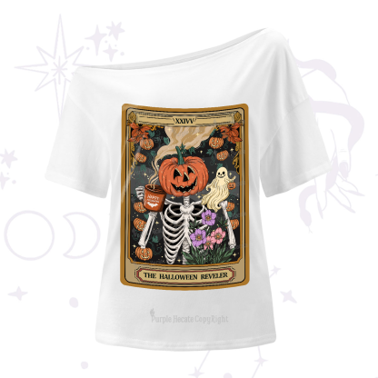 Purplehecate The Halloween Reveler Tarot One-Shoulder T-Shirt