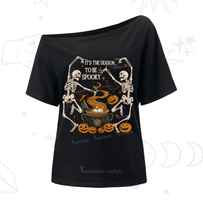 Purplehecate Halloween It's the Season to be Spooky One-Shoulder T-Shirt