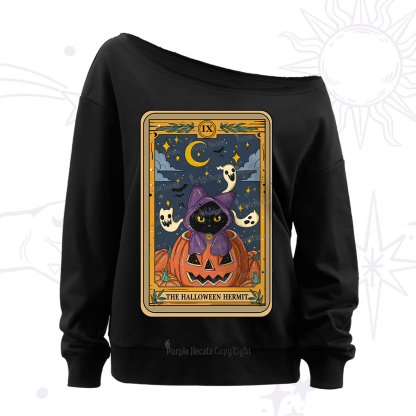 Purplehecate The Halloween Hermit Tarot Off The Shoulder Sweatshirt