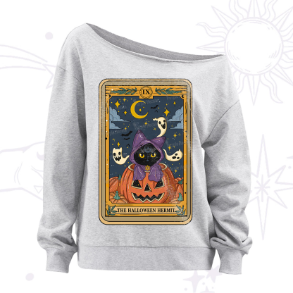 Purplehecate The Halloween Hermit Tarot Off The Shoulder Sweatshirt