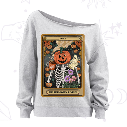 Purplehecate The Halloween Reveler Tarot Off The Shoulder Sweatshirt