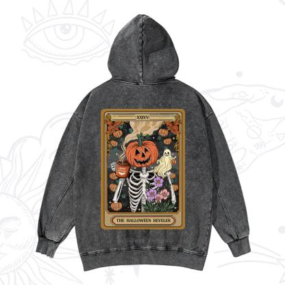Purplehecate The Halloween Reveler Tarot Washed Hoodie