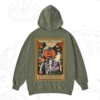 Purplehecate The Halloween Reveler Tarot Washed Hoodie