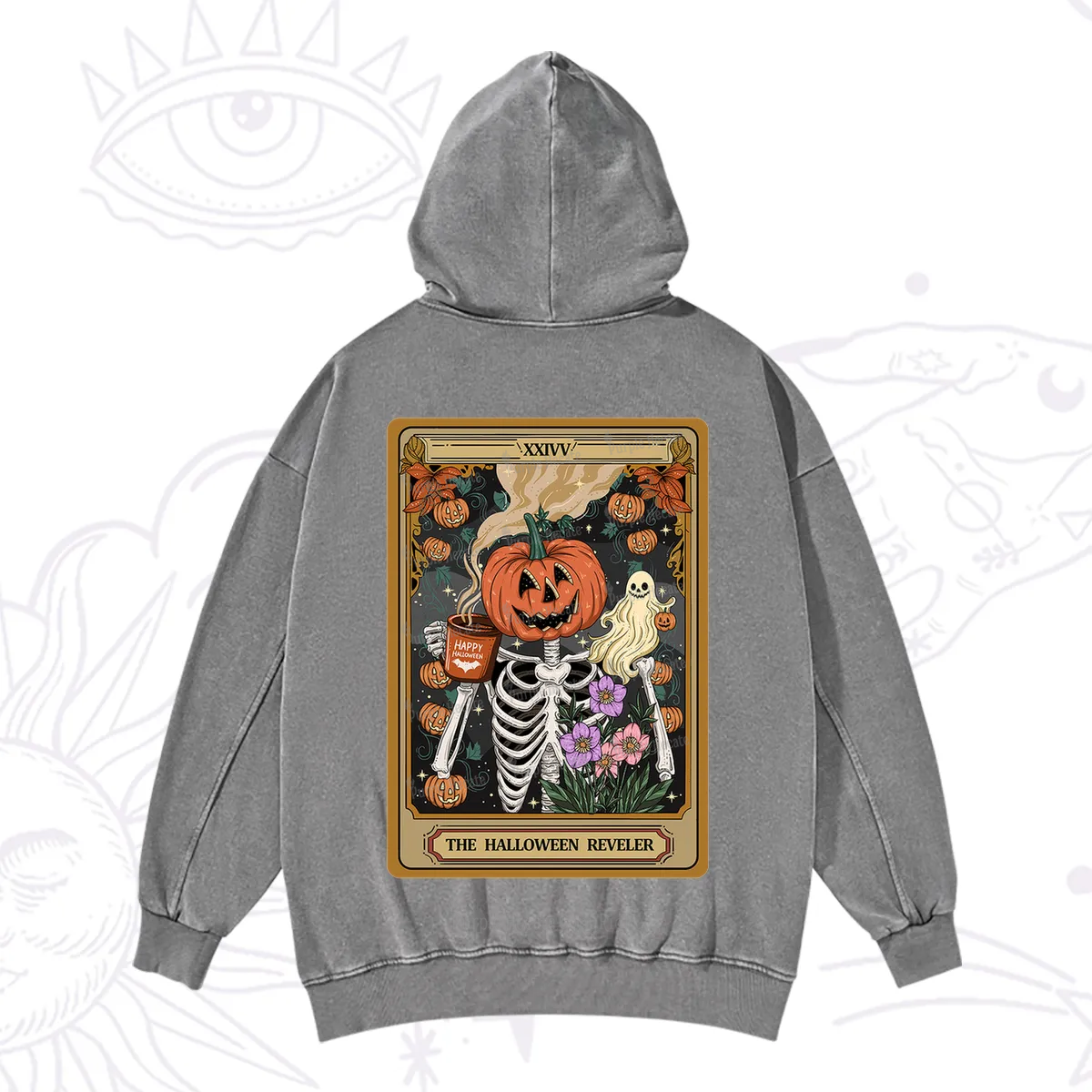 Purplehecate The Halloween Reveler Tarot Washed Hoodie