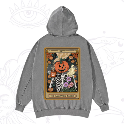 Purplehecate The Halloween Reveler Tarot Washed Hoodie