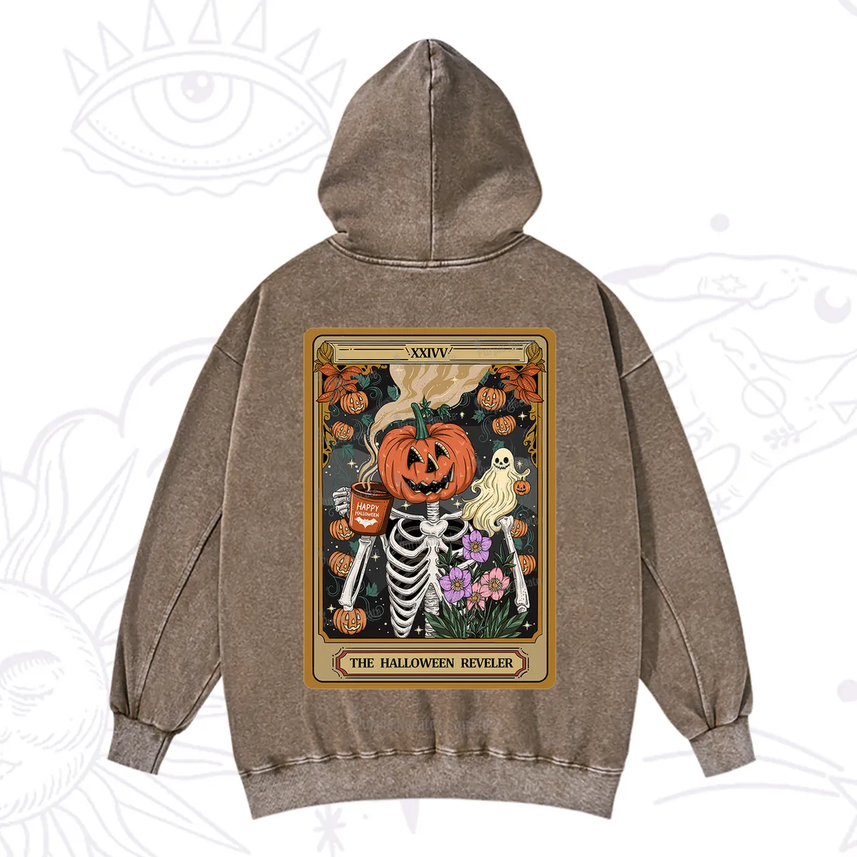 Purplehecate The Halloween Reveler Tarot Washed Hoodie
