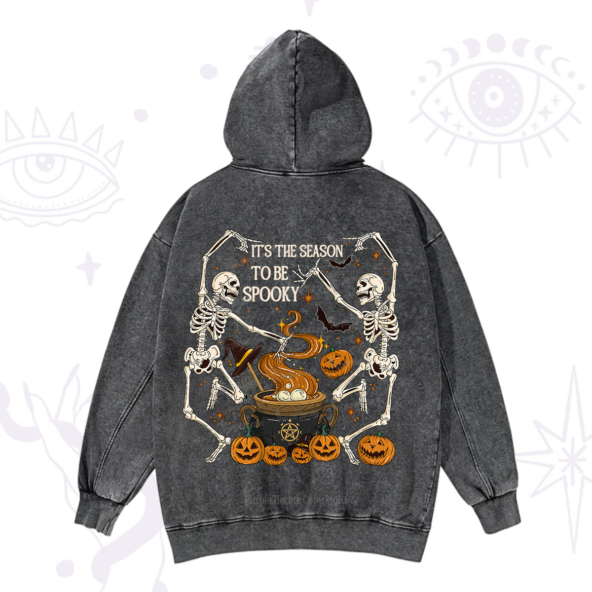 Purplehecate Halloween It's the Season to be Spooky Washed Hoodie