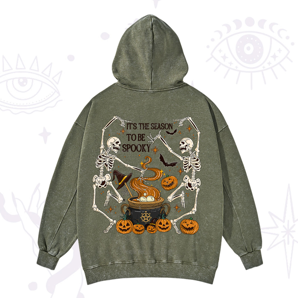 Purplehecate Halloween It's the Season to be Spooky Washed Hoodie
